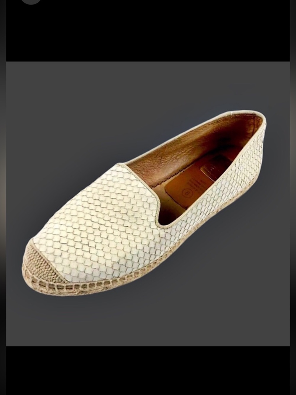 Kanna Dora Leather Snake Embossed Espadrilles Sz 6